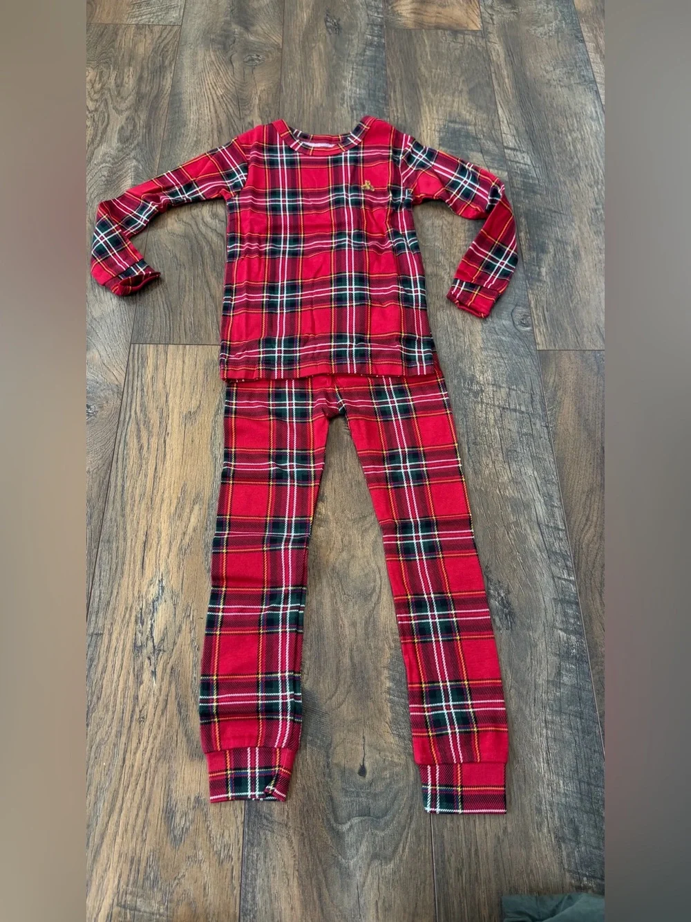 GAP Kids Organic Cotton Holiday Red Tartan Plaid Pajama Set, Size 4T, NEW
